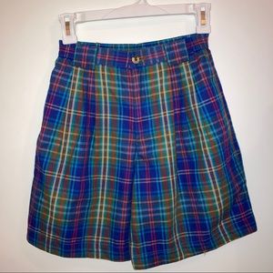Liz Sport Plaid Shorts Vintage 80s 👣